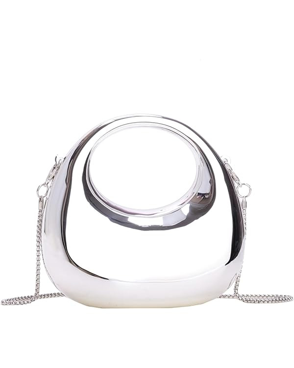 Women’s Clutches, Silver Handbag Purse with Detachable Chain Strap, Glitter Evening Bags, Acryl... | Amazon (UK)