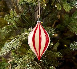 Hand Painted Red and White Onion Ornament | Pottery Barn (US)