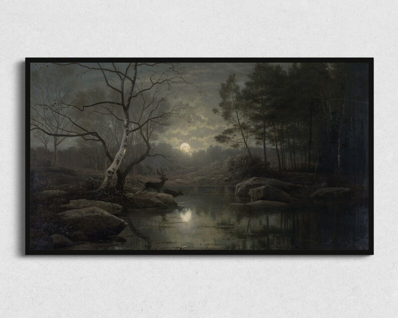 Halloween Samsung Frame TV Art  Full Moon  Fall Landscape - Etsy | Etsy (US)