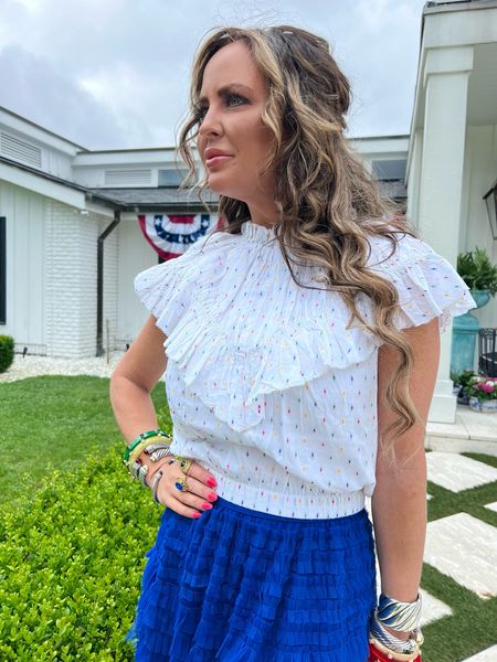 Never a Wallflower colorful blouse - pair it with jeans or a skirt of a coordinating color to the print #neverawallflower #ad 

#LTKOver40 #LTKStyleTip #LTKWorkwear