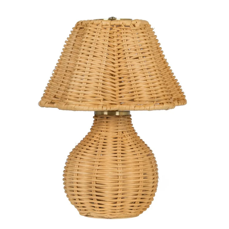 Better Homes & Gardens 9" Rattan Rechargeable Portable Lamp | Walmart (US)