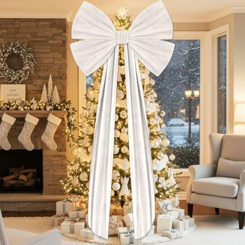 Giant Bow Decorations 40 x 80 Inch Big Bows with Long Streamers Extra Large Tie Velvet Decoration... | Amazon (US)