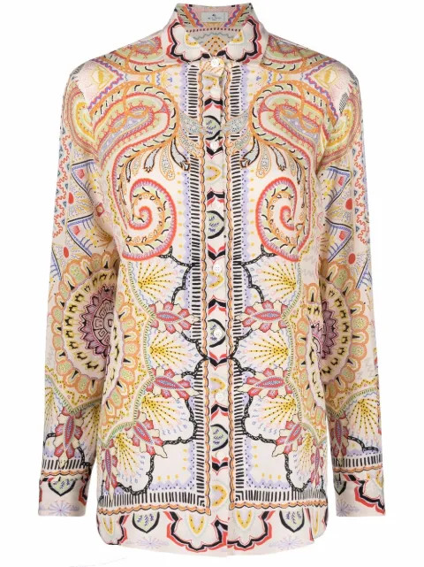 ETRO Paisley Print button-up Shirt - Farfetch | Farfetch Global