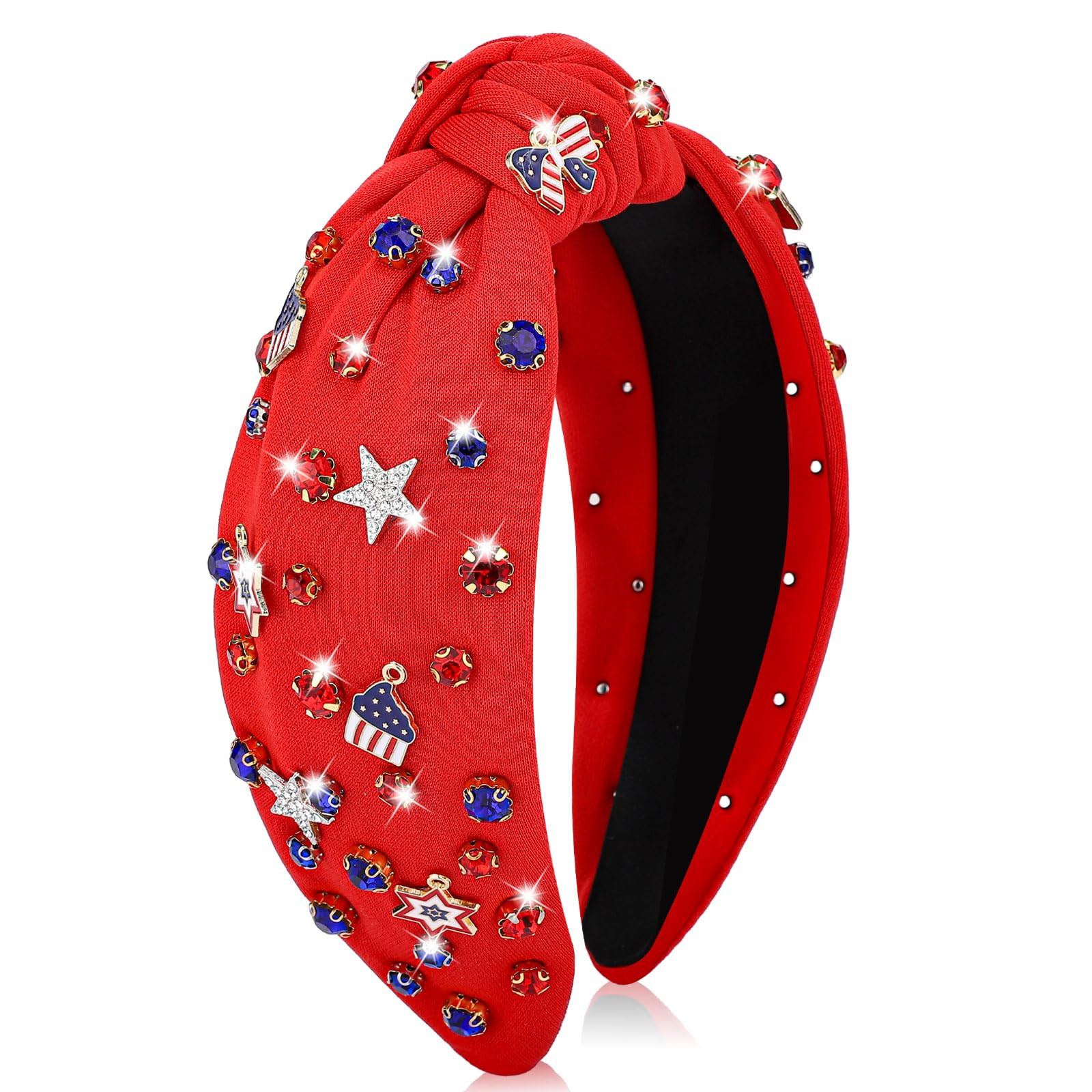 4th of July Headband, American Flag Headbands for Women Girls Independence Day Knotted Headband P... | Amazon (US)