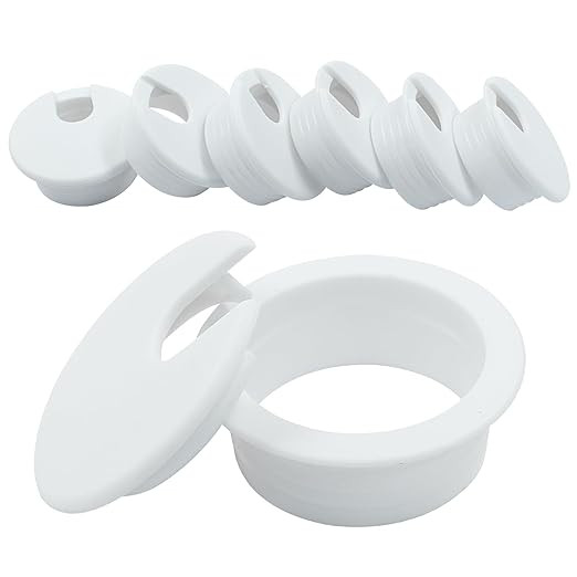 Hordion 6Pcs Desk Grommet 1.5 inch/ 38mm Cable Grommets Hole Cover, Wire Cord Organizer Plastic G... | Amazon (US)