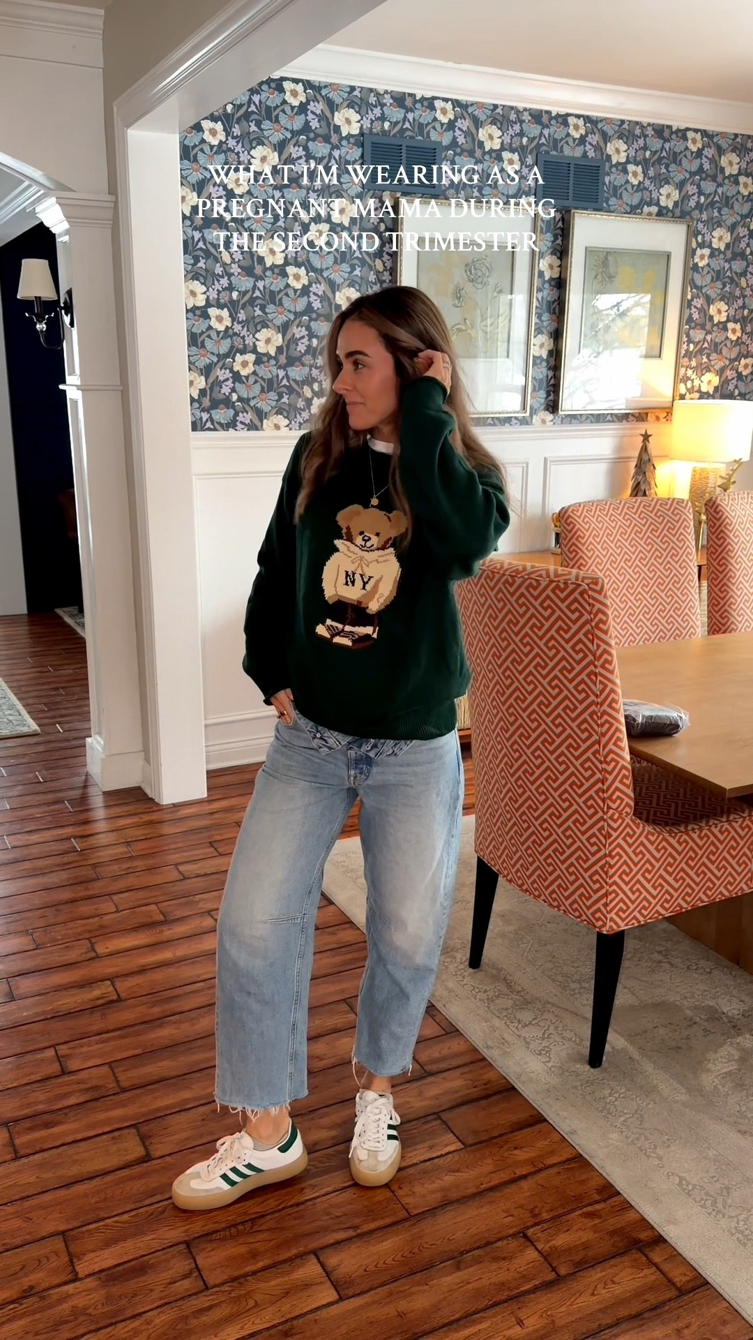 Sweater sized up to a large for the bump
Pants sized up one for the bump!
Shoes TTS 


Pregnant, bump style, mom ootd, outfit, red dress, madewell, adidas 

#LTKBump #LTKFindsUnder100