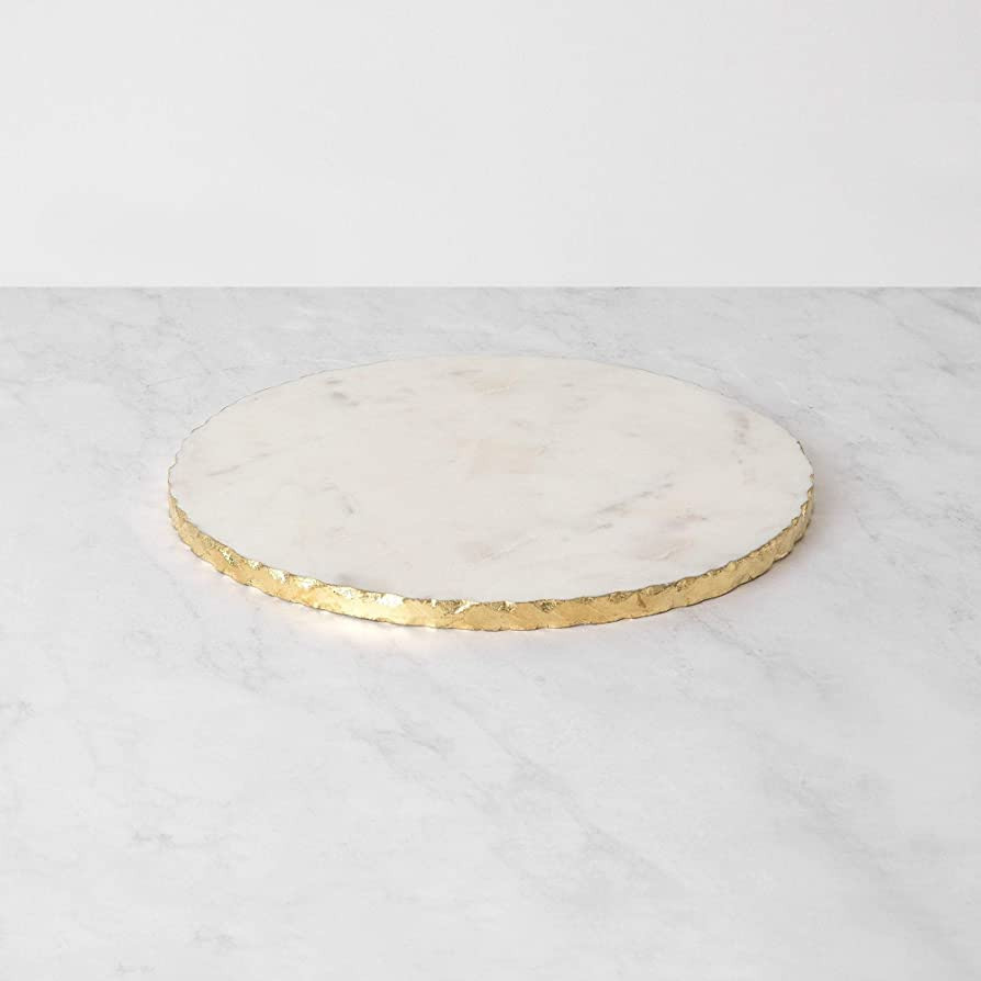 INA KI Natural Marble Cheese/Serving board with Golden Foiling - 11 Inch Dia | Amazon (US)