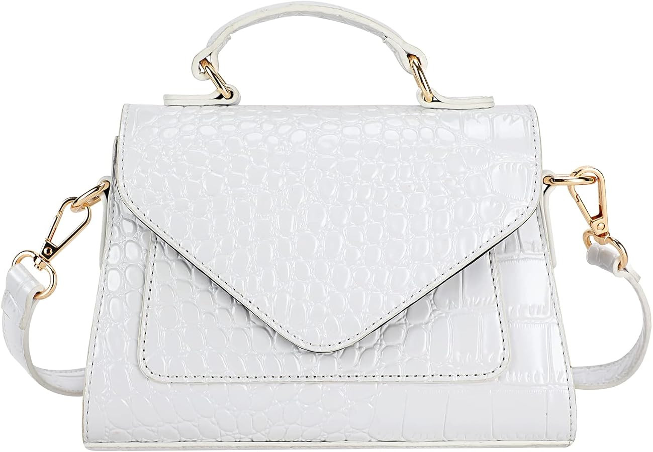 Crocodile Crossbody Shoulder Bags for Women, Small Trendy Purse for Phone, Womens Top Handle Clut... | Amazon (US)