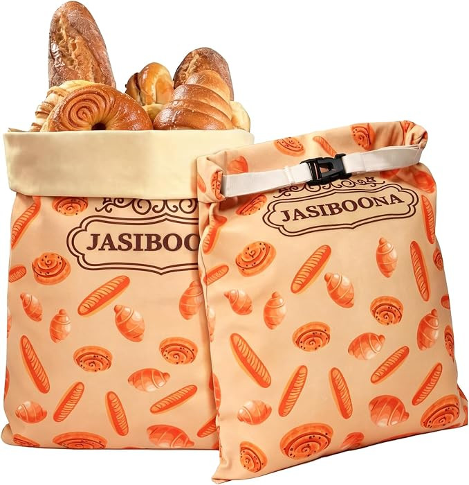 2 Pack Beeswax Bread Bags for Sourdough Homemade Bread, XL Cotton Lining Sourdough Reusable Natur... | Amazon (US)