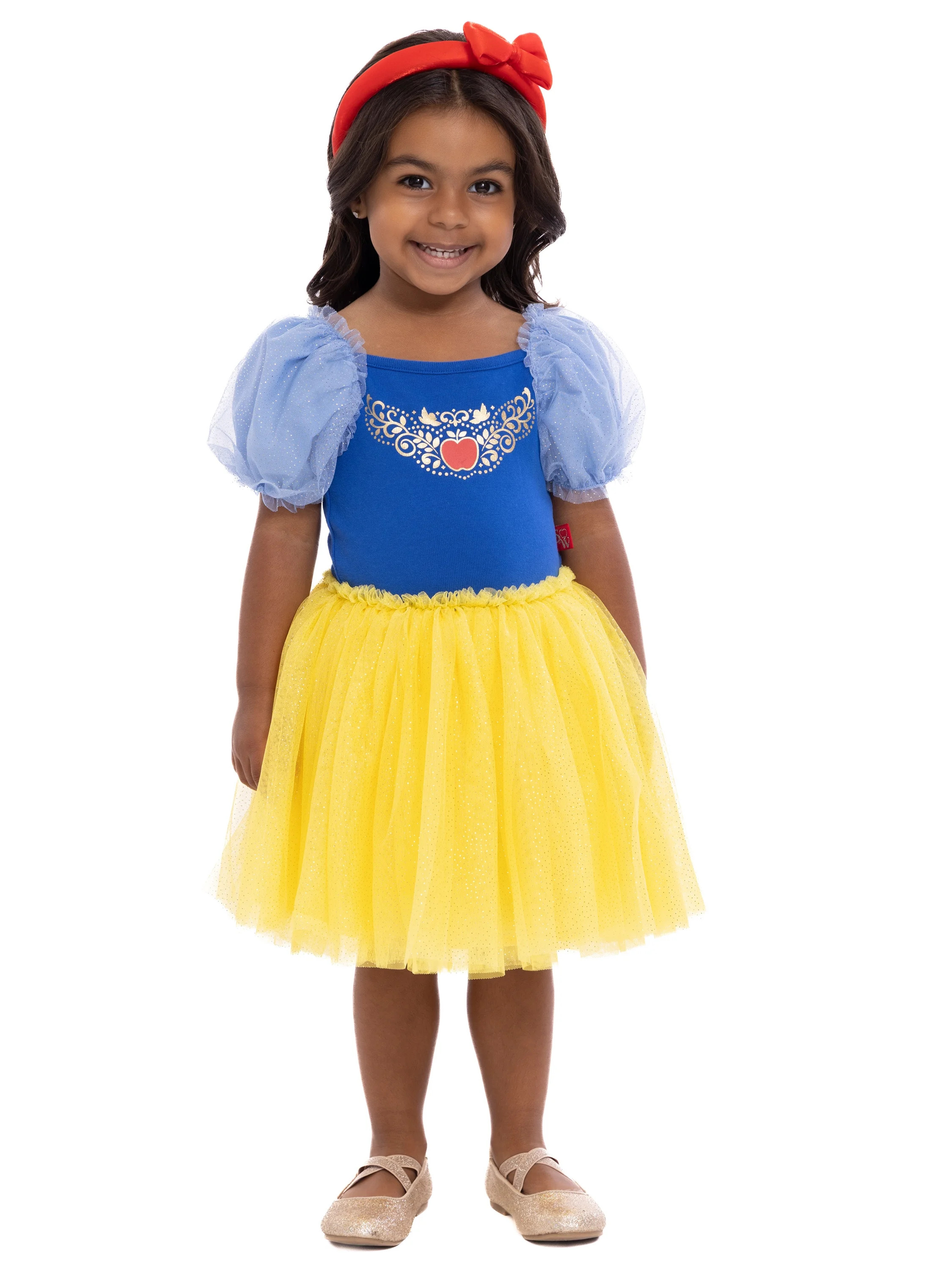 Disney Princess Toddler Girls Snow White Cosplay Tutu Dress with Puff Sleeves, Sizes 12M-5T | Walmart (US)