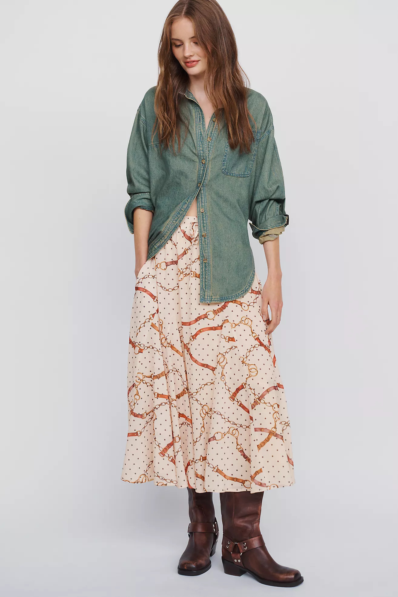 Greylin Megan Godet Midi Skirt | Anthropologie (US)