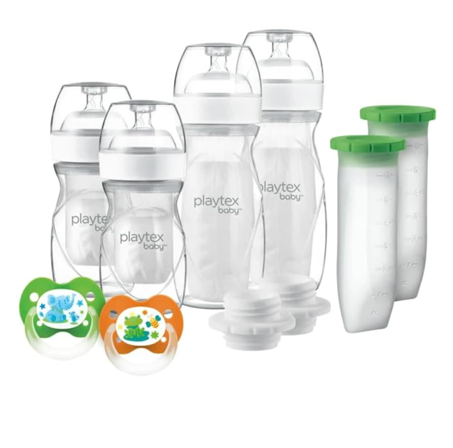Playtex Baby Nurser Newborn Baby Bottles Gift Set – Closer to Breastfeeding with Drop-Ins Liner... | Amazon (US)