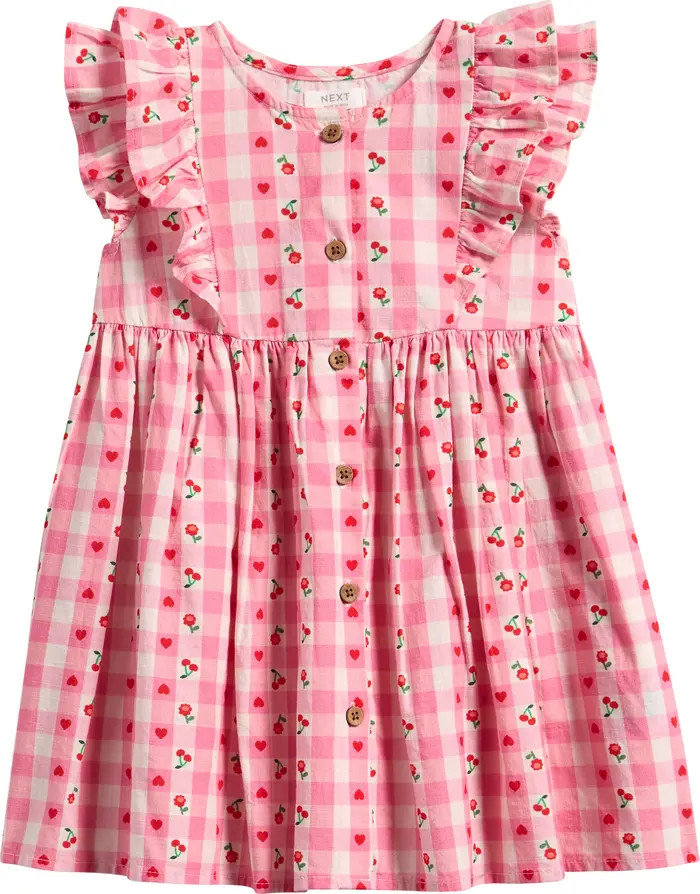 Kids' Gingham Floral Frill Dress | Nordstrom