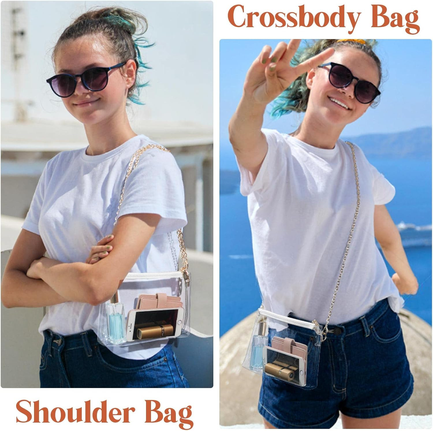 Lorbro Clear Purse for Women Stadium Approved, Clear Crossbody Bag with Zipper Closure, Transpare... | Amazon (US)