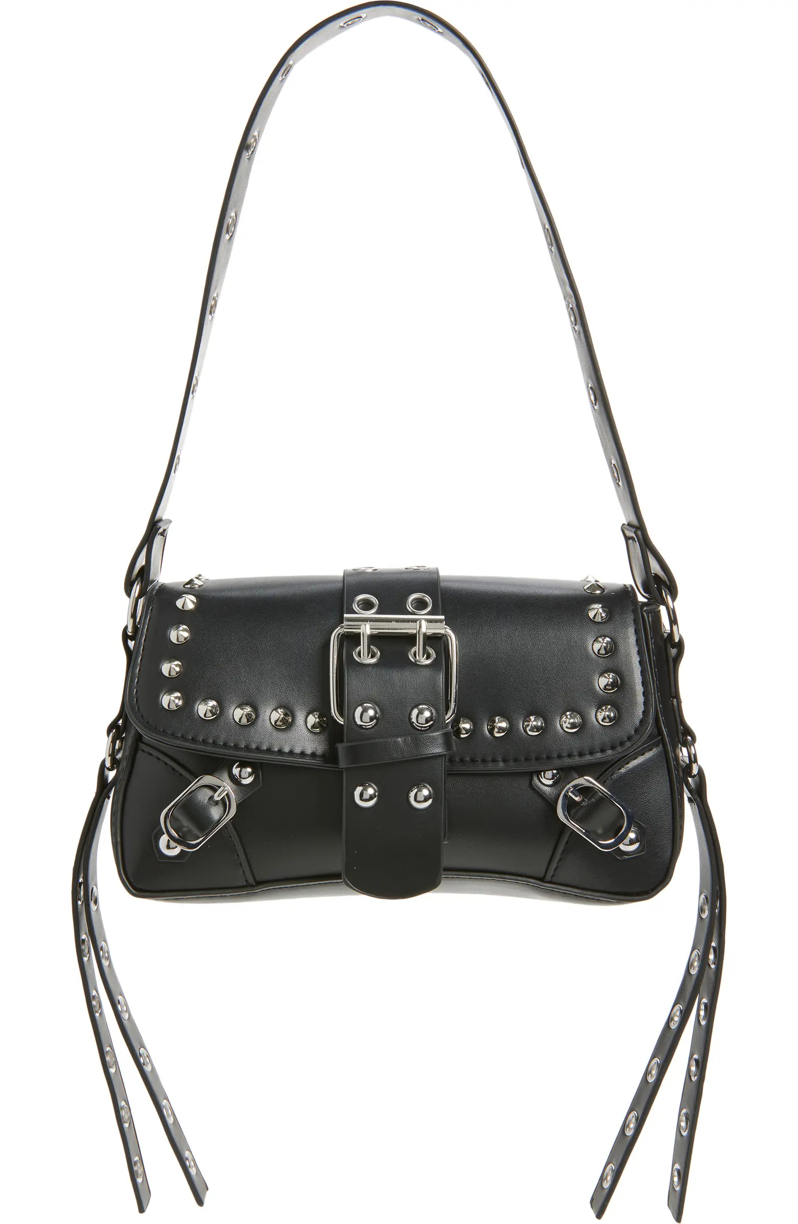 Buckle Rivet Faux Leather Shoulder Bag | Nordstrom