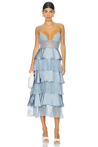 WeWoreWhat Tiered Lace Midi Dress in Storm from Revolve.com | Revolve Clothing (Global)