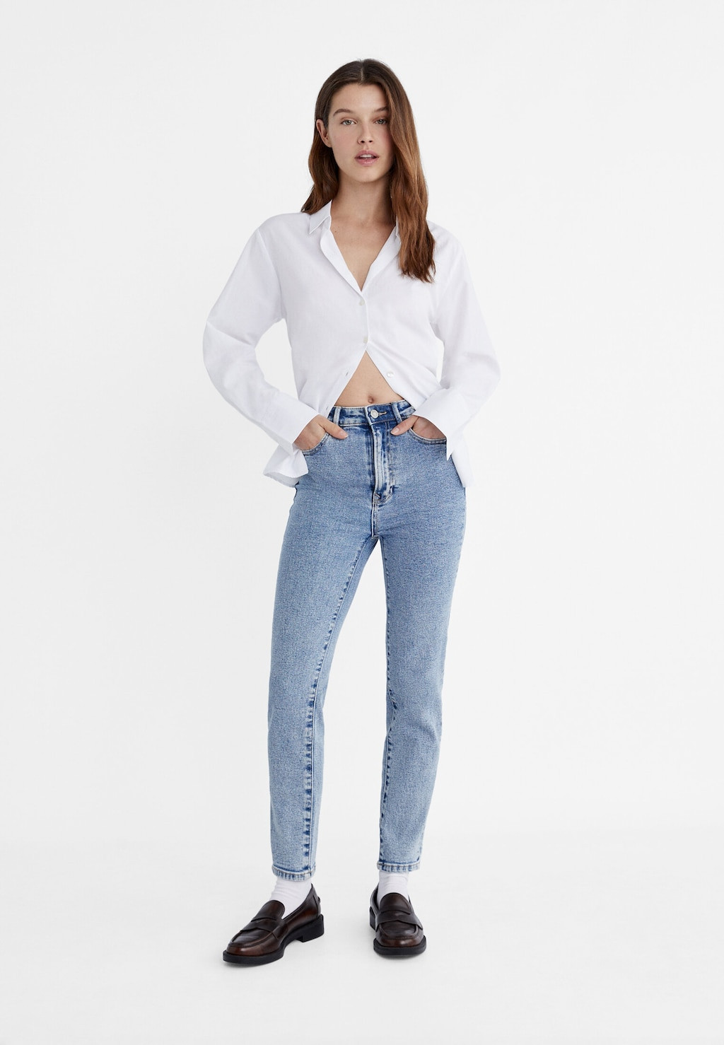 1465 Slim-fit mom jeans | Stradivarius (UK)