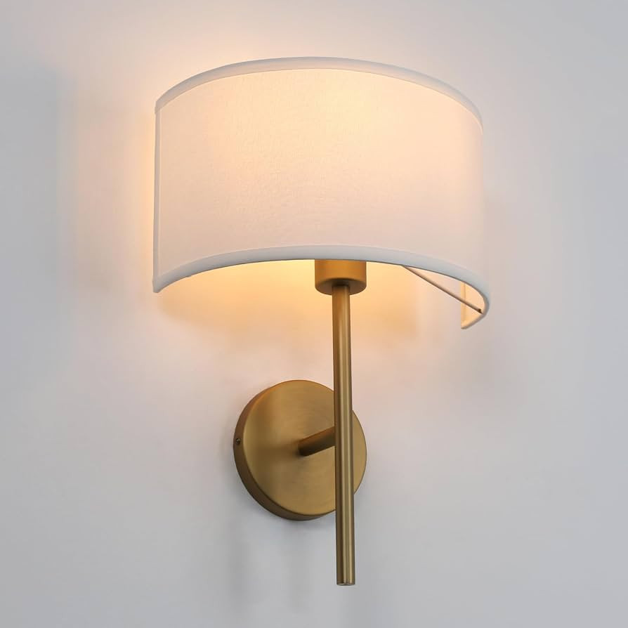 Yosoan Fabric Wall Sconce Indoor Bedside Wall Lamp Fixture, Vintage Industrial Hardwired Boho Sem... | Amazon (US)