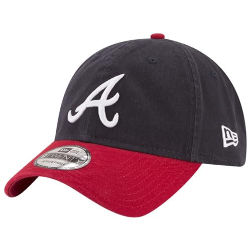 New Era MLB Core Classic 9TWENTY Home Team Color Adjustable Hat Cap One Size Fits All (US, Alpha, One Size, Atlanta Braves Navy Red) | Amazon (US)