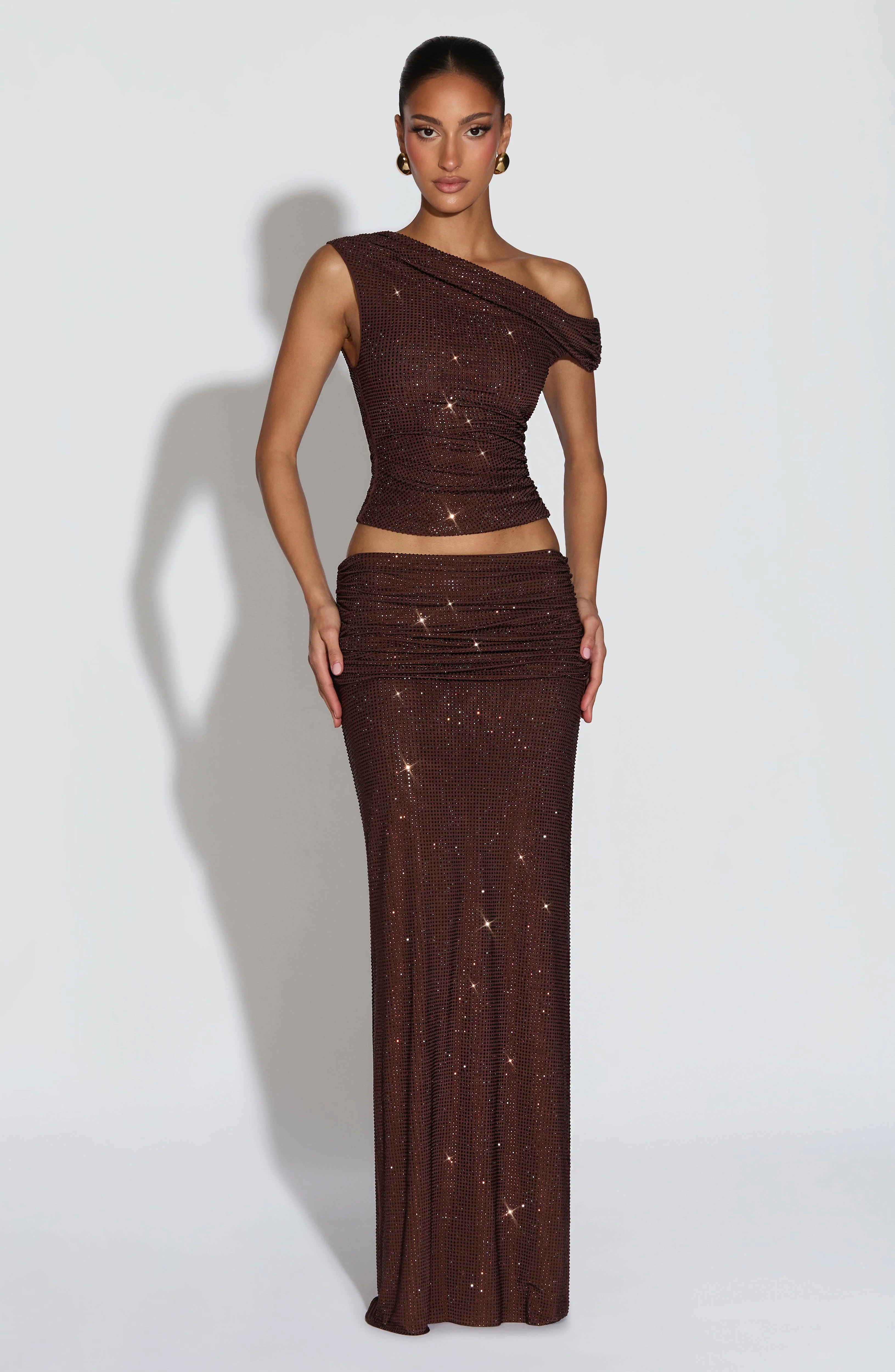 Sterling Maxi Skirt - Plum Brown | Babyboo (global)