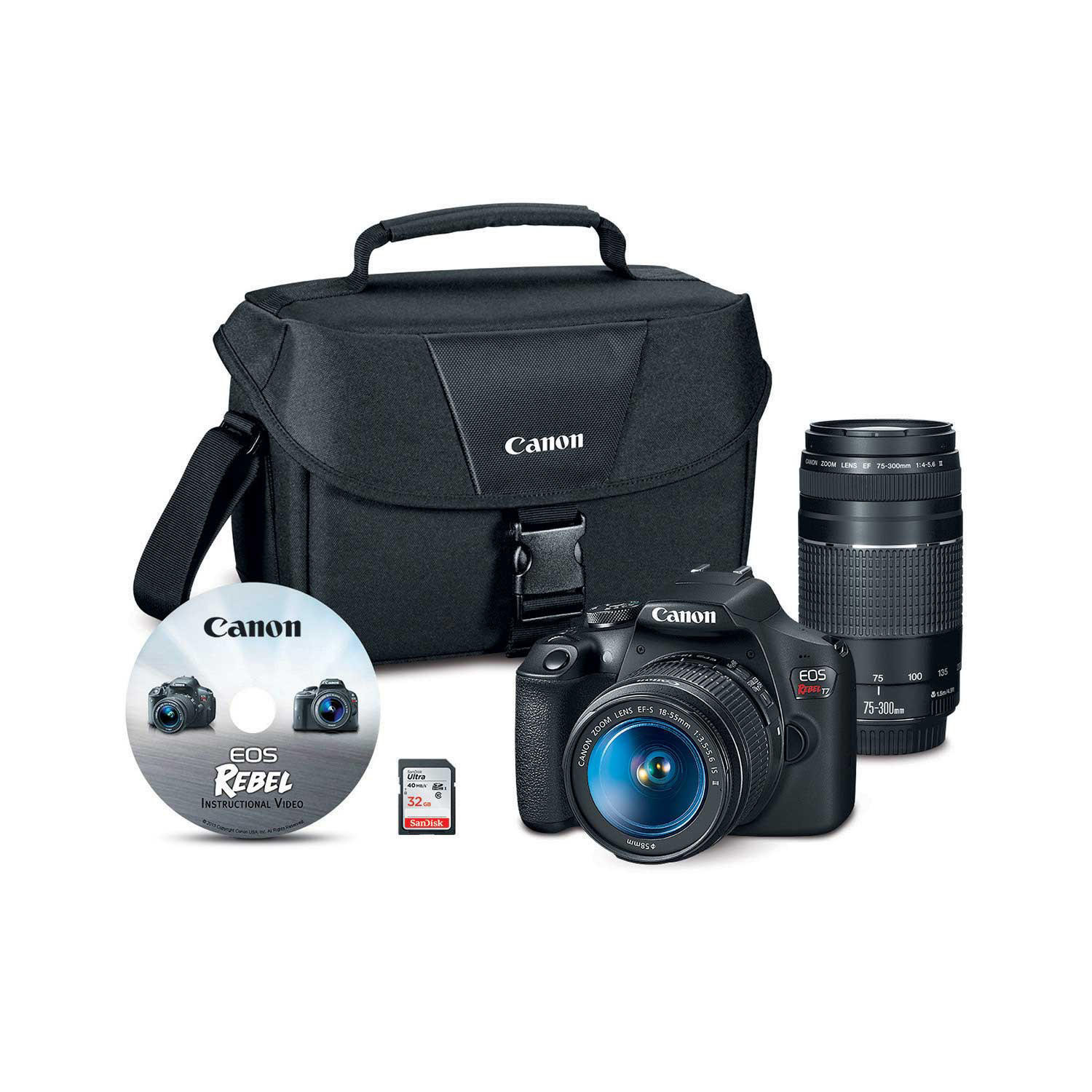 Canon EOS Rebel T7 DSLR Camera Kit with 18-55mm and 75-300mm Lenses | Sam's Club