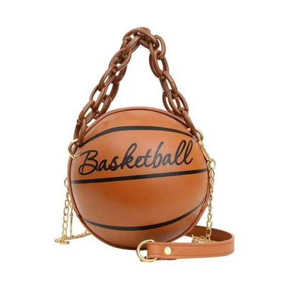 Basketball Shaped Crossbody Bags for Women Leather Top Handle Satchel Handbags Round Shoulder Mes... | Walmart (US)