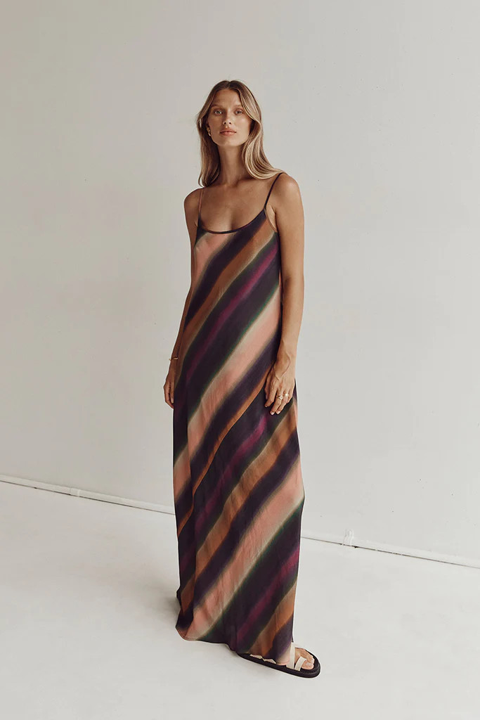 LULU OMBRE SCOOP SLIP MIDI DRESS | DISSH