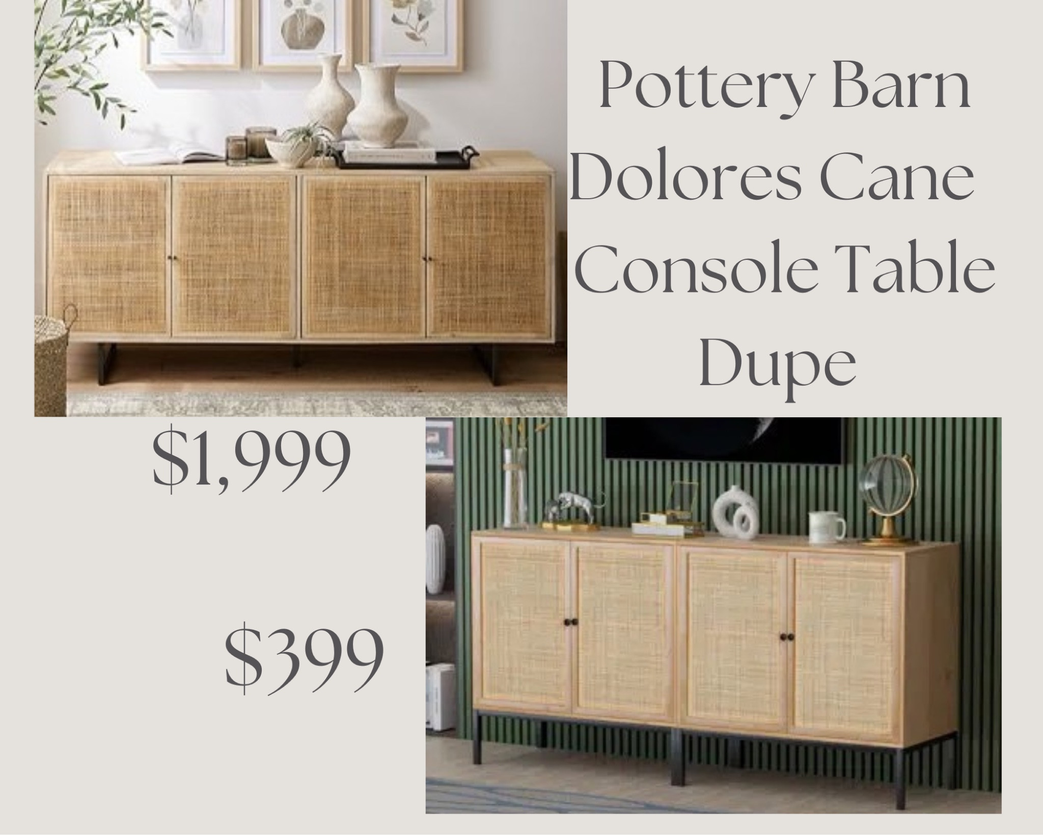 Pottery barn cane console discount