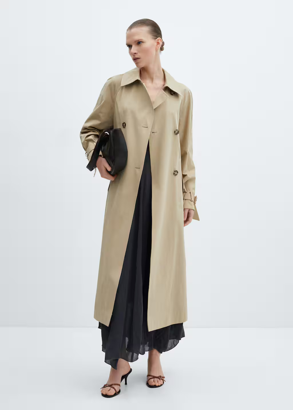 Double-breasted cotton trench coat -  Women | Mango USA | MANGO (US)