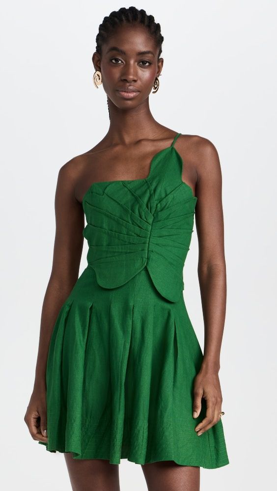 FARM Rio Green One Shoulder Lea Mini Dress | Shopbop | Shopbop