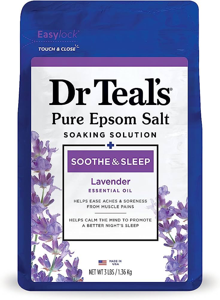 Dr Teal's Epsom Salt Soaking Solution, Soothe & Sleep, Lavender, 3lbs (Packaging May Vary) | Amazon (US)