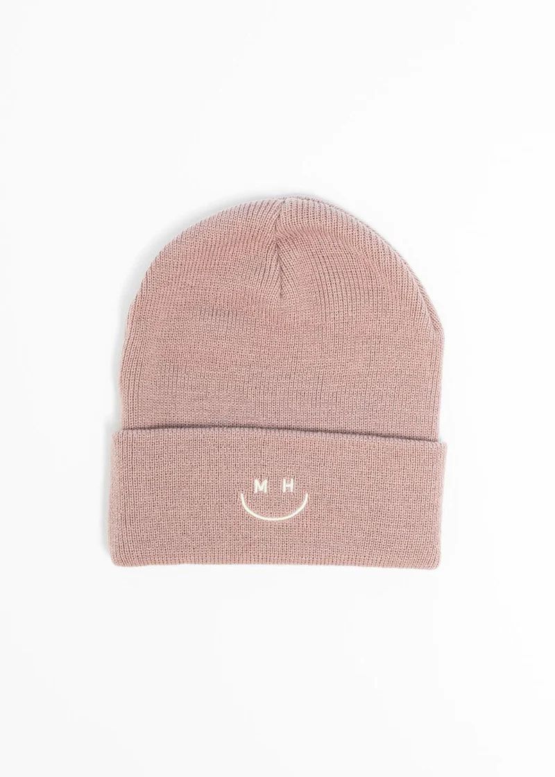 Youth Mad Hatter Smiley Cuff Beanie - Taupe | Alice & Wonder