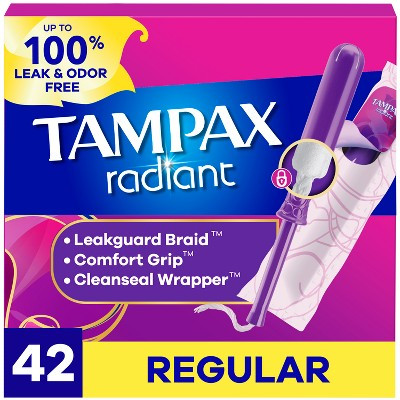 Tampax Radiant Regular Absorbency Unscented Tampons - 42ct | Target
