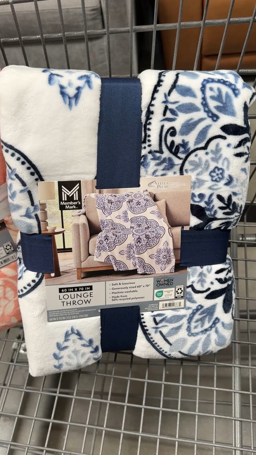 Can you have too many throw blankets because I have so many! I love a soft throw blanket and the Member’s Mark Lounge Throws are awesome. They come in 19 different patterns online, I spotted 5 different prints in club. They’re Generously sized at 60"x70". Get them now for just $11.63, it’s a steal! You will love how cozy they are. 