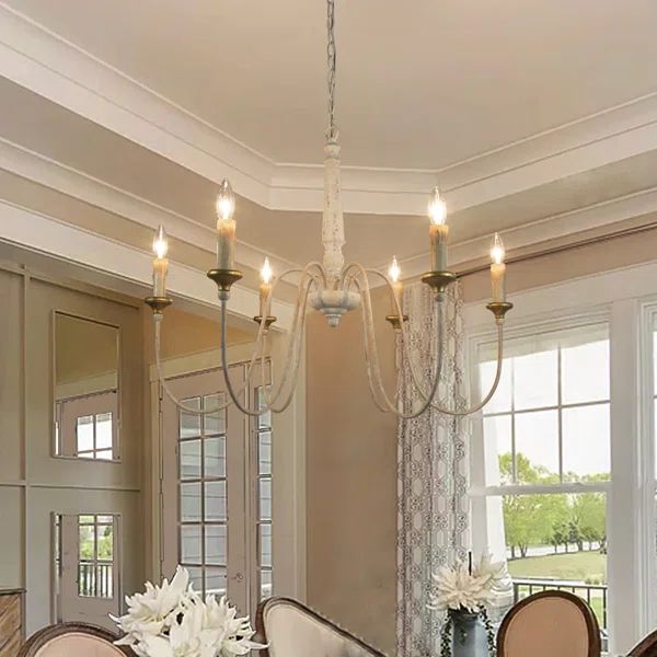 Gravitt 6 - Light Candle Style French Country Chandelier | Wayfair North America