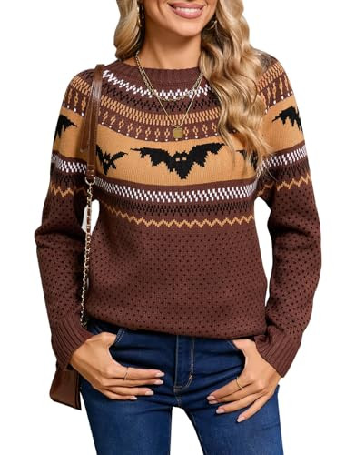 Women's Pullover Sweaters Long Sleeve Crew Neck Cute Multi-Hearts Knitted Casual Sweater | Amazon (US)