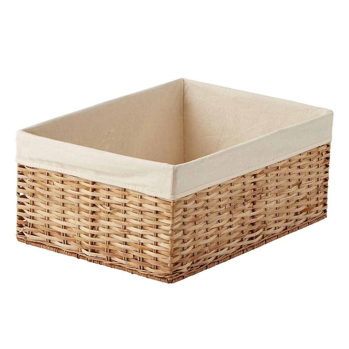 Large Montauk Rattan Rectangular Bin Natural | The Container Store