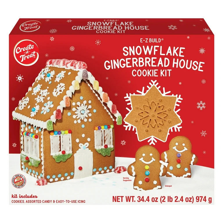Create-a-Treat E-Z Build™ Snowflake Gingerbread House Cookie Kit, 1 Count, 34 Ounces, Regular S... | Walmart (US)