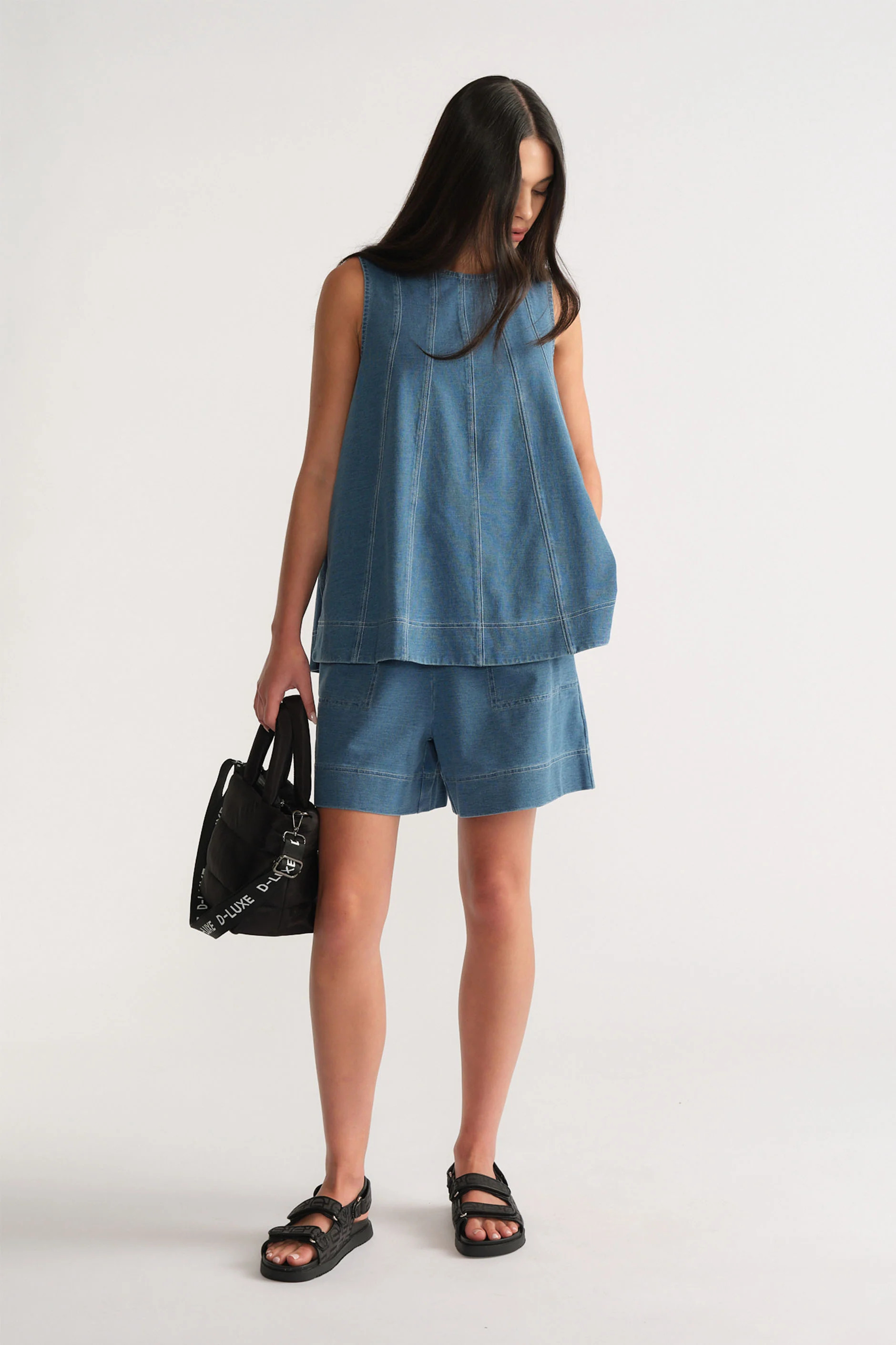 D-Luxe Swing Top - Chambray Blue | DECJUBA