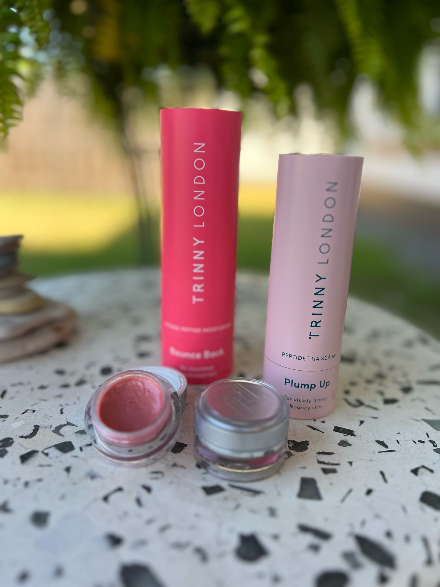 Skincare and makeup products I use daily. The Trinny London eye makeup works so well on my sensitive eyes !