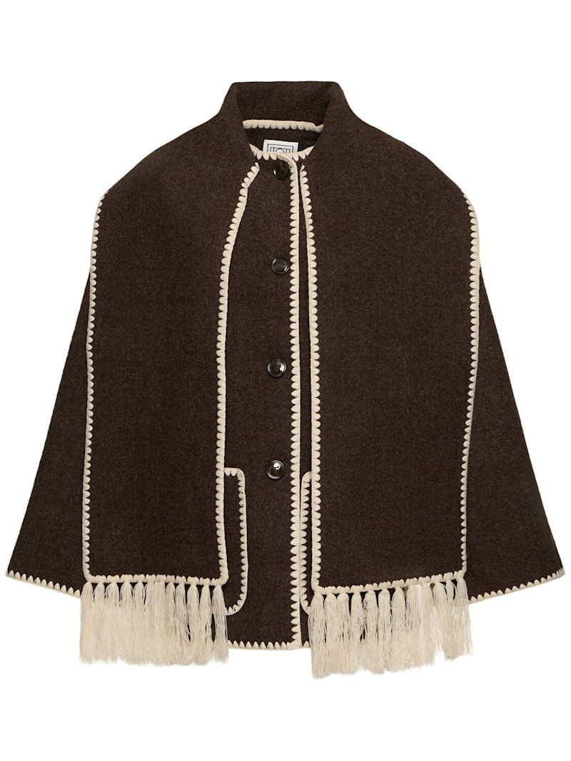 Embroidered wool scarf jacket | Luisaviaroma