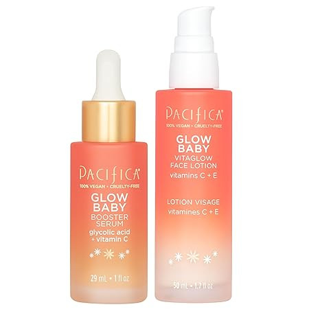 Pacifica Glow Baby Super Lit Booster Serum & VitaGlow Vitamin C Face Cream Brighten & Hydrate Ski... | Amazon (US)