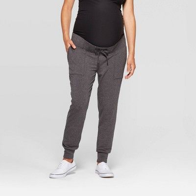 Maternity Drapey Jogger - Isabel Maternity by Ingrid & Isabel™ Charcoal Heather Gray | Target