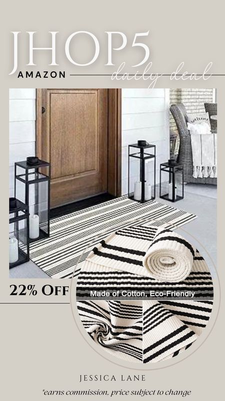 Amazon daily deal, save 22% on this striped outdoor layering rug. Amazon deal, Amazon Home, patio decor, porch Decor, outdoor rug, outdoor layering rug, outdoor welcome mat

#LTKSummerSales #LTKSeasonal #LTKHome