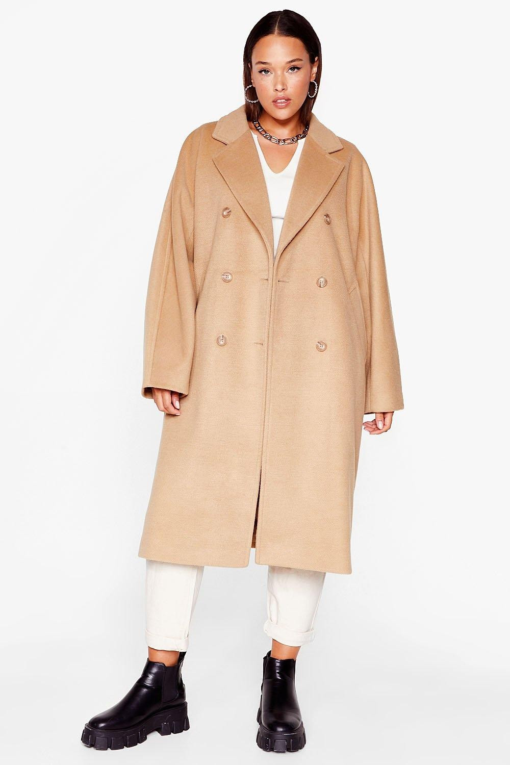 Womens We Faux Wool Be There Plus Longline Coat - Camel | NastyGal (US & CA)