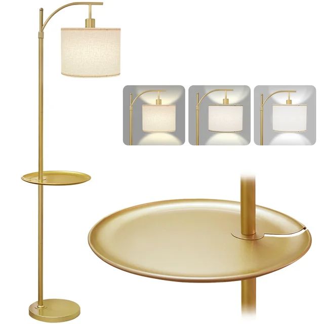 Modern Gold Arc Floor Lamp with Table Attached 71" Height Marble Arched Floor Lamp Curved Tall Sh... | Walmart (US)