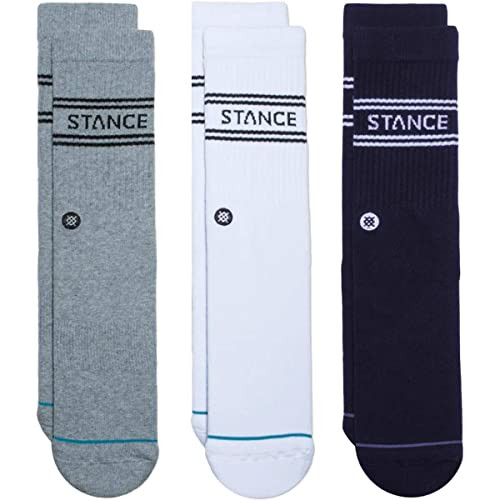 Stance Men's Basic Crew Socks [3 Pack] (Large, Navy) | Amazon (US)