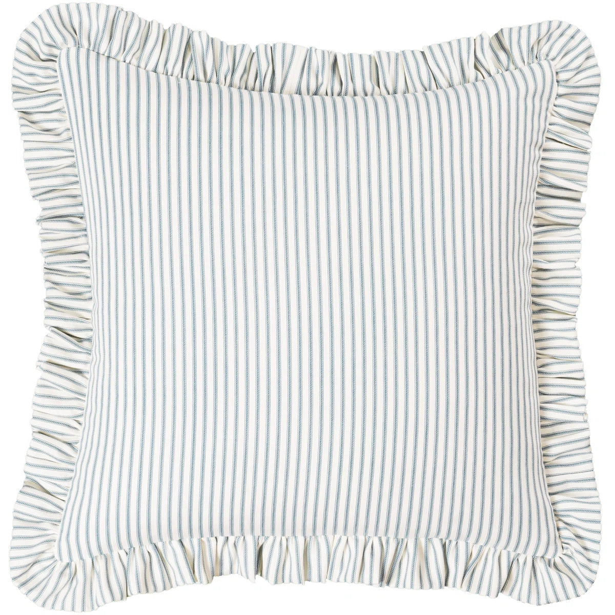 Birch Lane Ticking Stripe Ruffled Accent Pillow | Wayfair North America