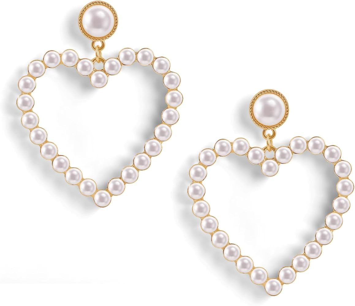 PopTopping Long Pearl Earrings Tassel Pearl Dangle Earrings For Women Gold Pearl Tassel Drop Earr... | Amazon (US)