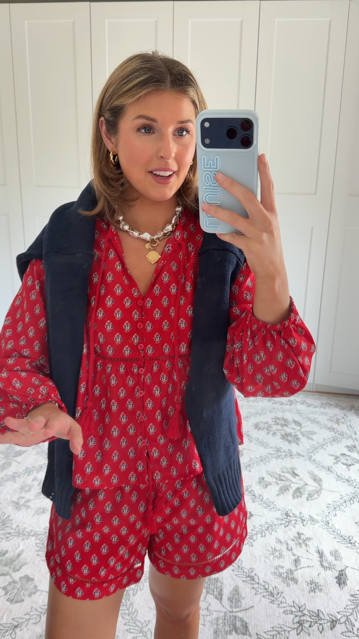 Cute matching set for summer! Wearing a S. Sweater is old - linked similar!